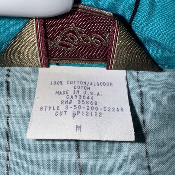 Roper Womens Turquoise Aztec Southwestern Button Up Cowgirl Western Shirt Medium - Picture 4 of 9